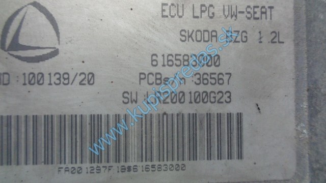 riadiaca jednotka LPG na škodu roomster 1,2i, 616583000